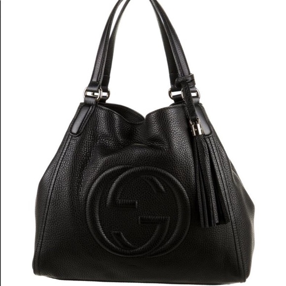 gucci black leather soho bag